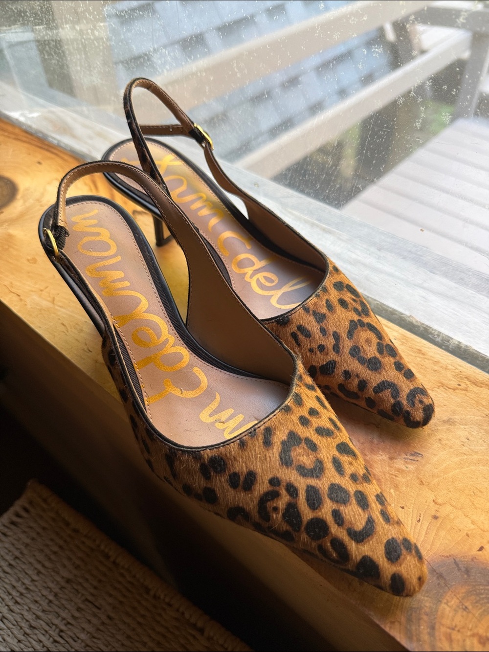 Sam Edelman Leopard-Print Slingback Pumps - Tan & Black